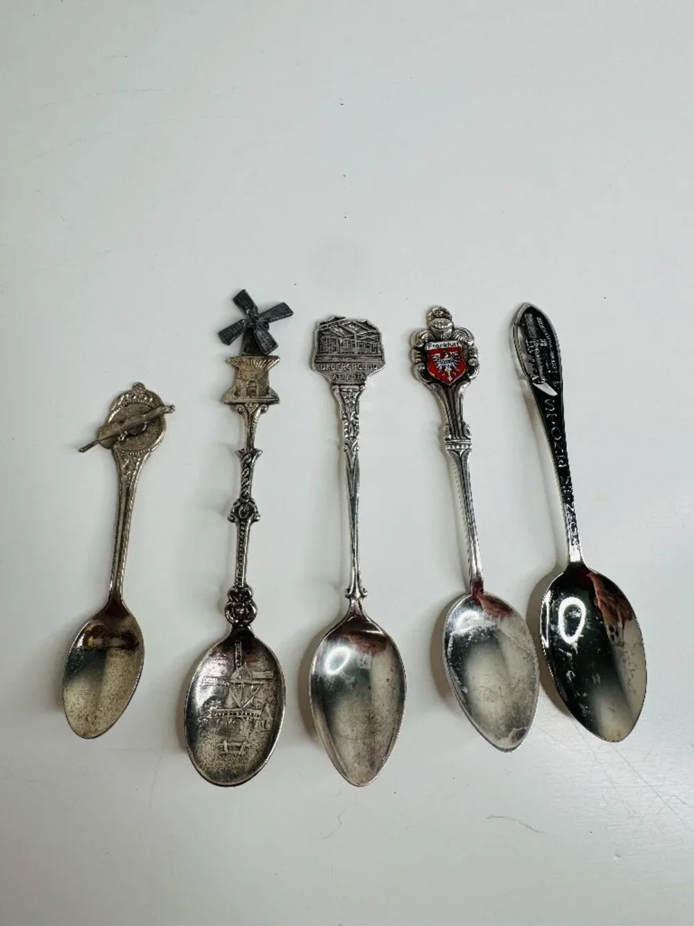 Set of Vintage Souvenir Novely Spoons Stone Mountain Georgia Frankfurt Undergrou